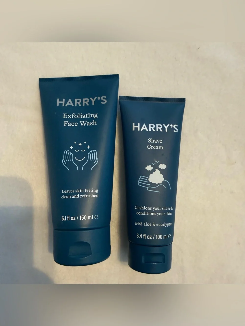 Harry’s Men’s Grooming Set Exfoliating Face Wash 5.1 oz + Shave Cream 3.4 oz NEW